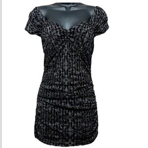 Express size L women’s cocktail / night club dress w/ gathered sides black (754)